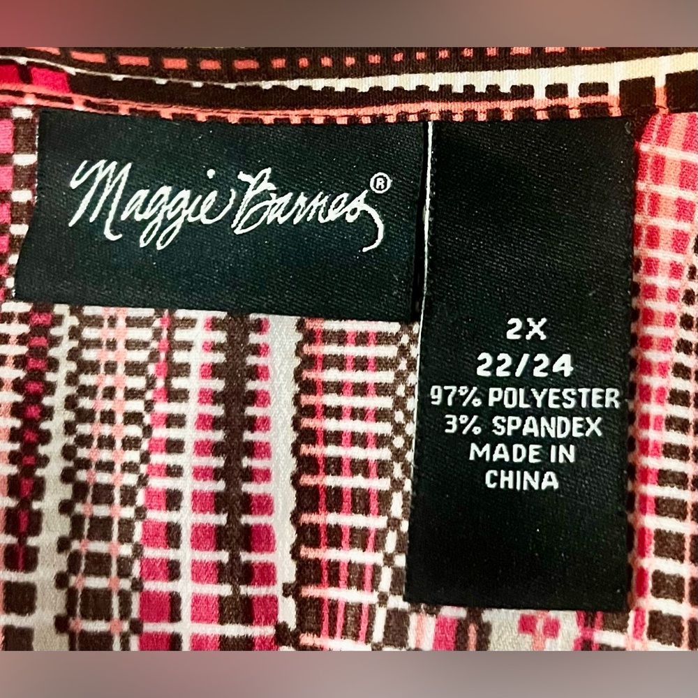 Maggie Barnes Striped Blouse 2X 22/24 - Picture 3 of 3